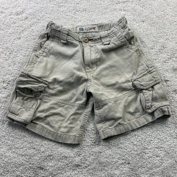 Boy's Faded Glory Khaki Tan Cargo Shorts Sz 4 Flap Pockets - Picture 1 of 7